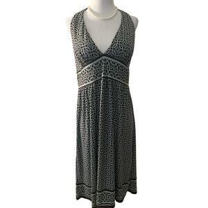 City Triangle Lightly Padded Graphic Halter Dress (Size Large)